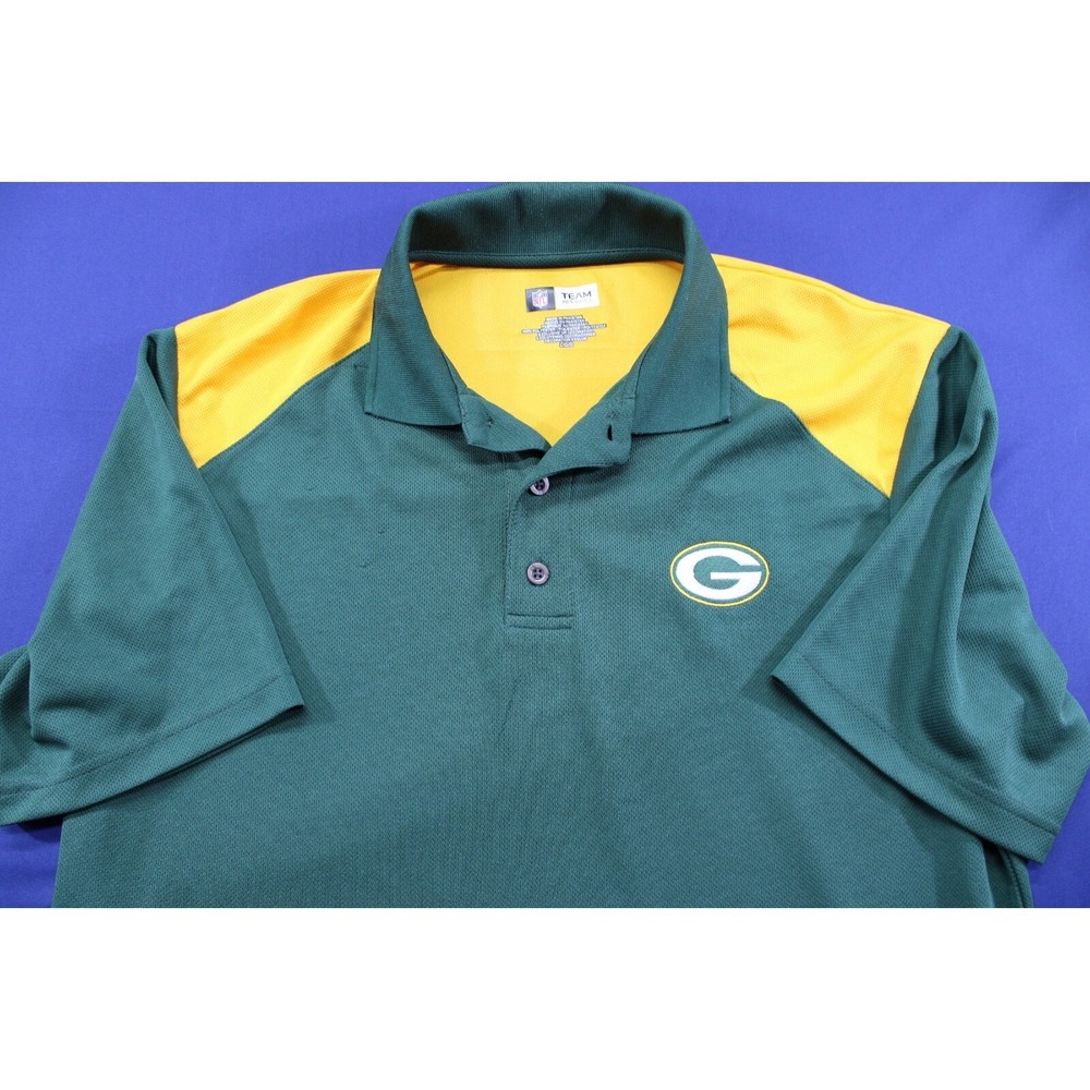 NFL Team Apparel‎ Green Bay Packers Polo Shirt Green Size Large